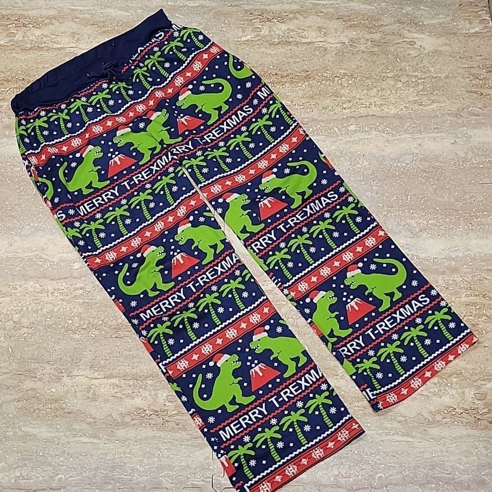 DEC 25 MERRY T-REXMAS MENS PAJAMA PANTS SIZE MEDIUM
